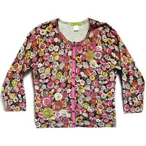 Colorful Silk Blend Floral Cardigan